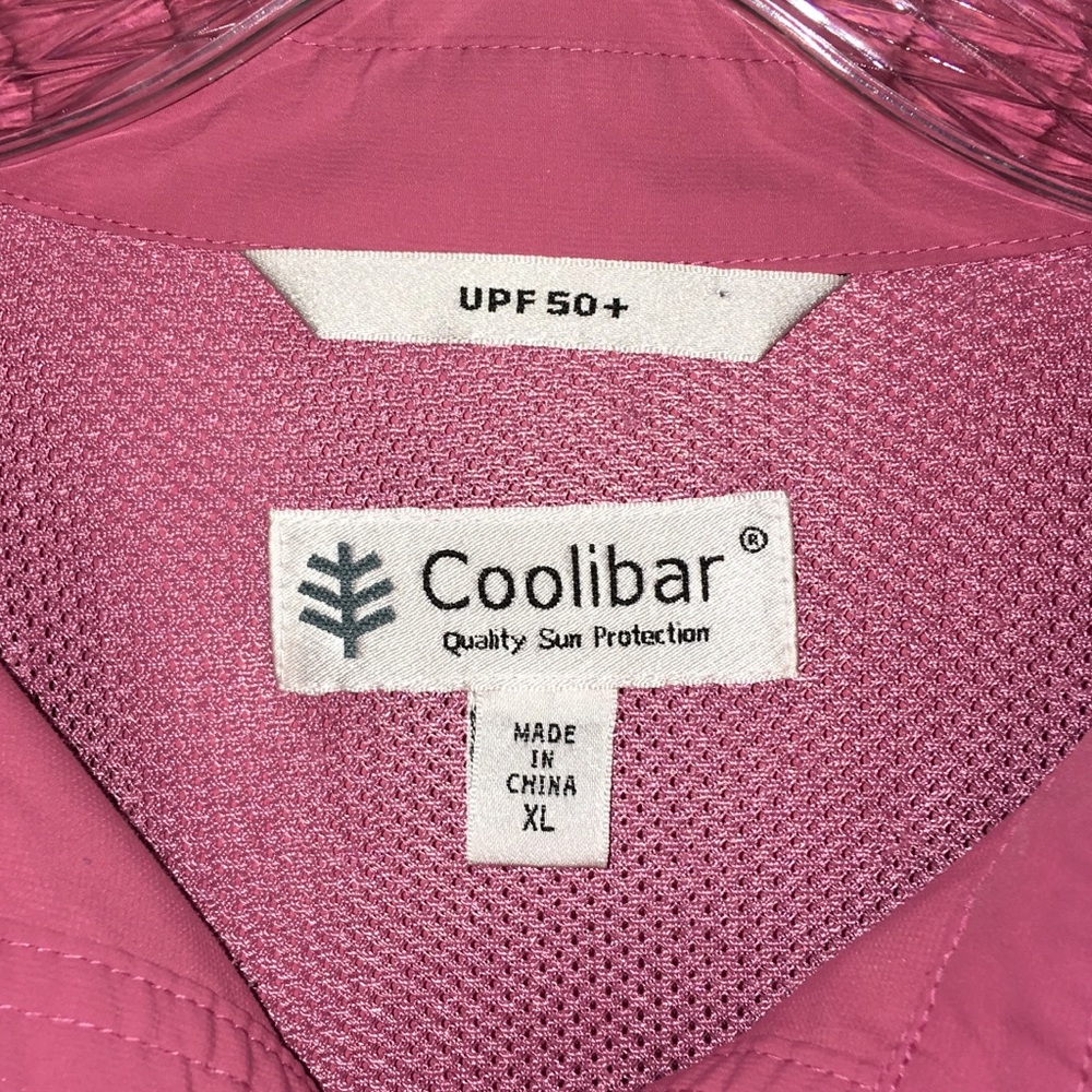 Coolibar Pink Coolmax Mesh UPF 50+ Button Up Shirt - Picture 3 of 7